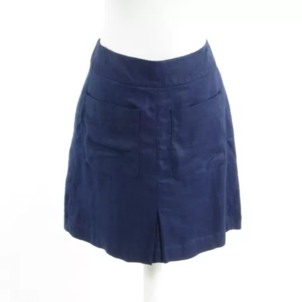 LOFT Blue Linen A Line Skirt